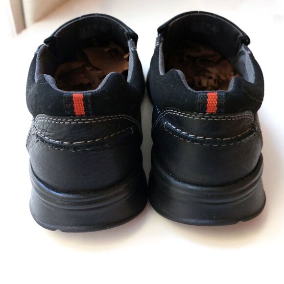 Mens Clarks Black Leather Loafers Slip-on Shoes Size 11 - Picture 3 of 7